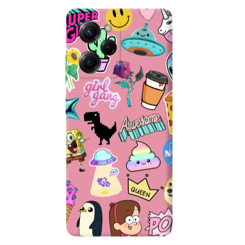 Xiaomi Poco X5 Pro Cartoon queen Pink Colored Silicone TPU Θήκη