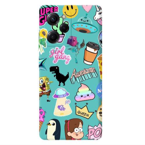 Xiaomi Poco X5 Pro Cartoon queen Turquoise Colored Silicone TPU Θήκη
