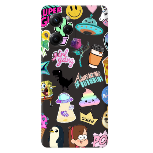 Xiaomi Poco X5 Pro Cartoon queen Black Colored Silicone TPU Θήκη