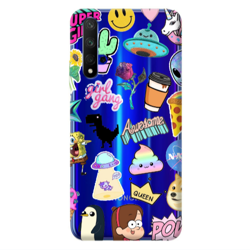 Huawei Nova 5 T Cartoon queen Transparent Silicone TPU Θήκη