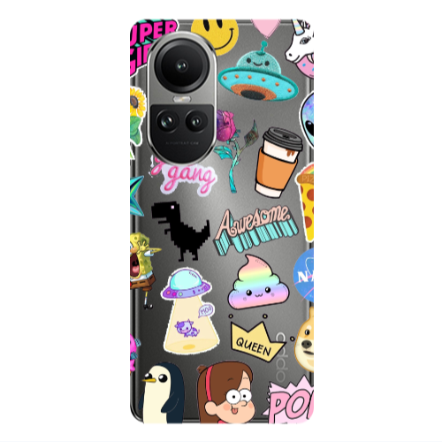 Oppo Reno10 5G Cartoon queen Transparent Silicone TPU Θήκη