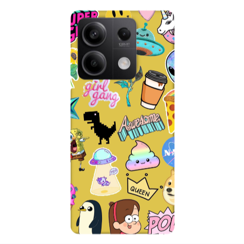 Xiaomi Redmi Note 13 5G Cartoon queen Yellow Colored Silicone TPU Θήκη