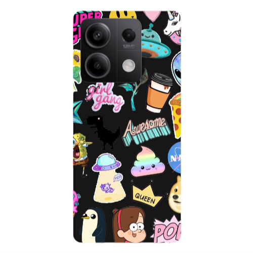 Xiaomi Redmi Note 13Pro 5G Cartoon queen Black Colored Silicone TPU Θήκη