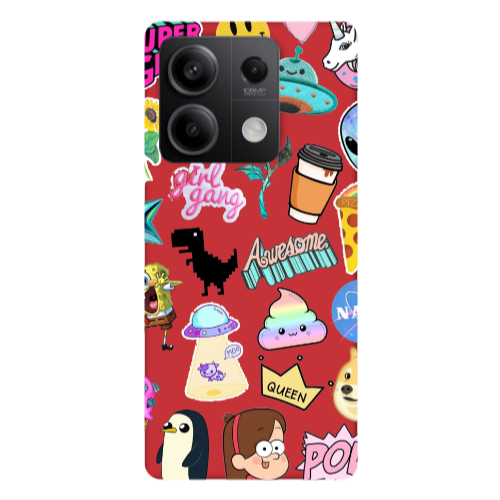 Xiaomi Redmi Note 13Pro 5G Cartoon queen Red Colored Silicone TPU Θήκη