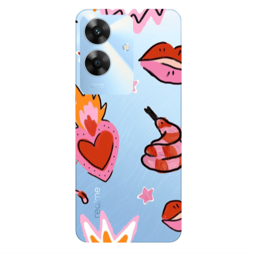 Realme Note 60 Snake heart Transparent Silicone TPU Θήκη