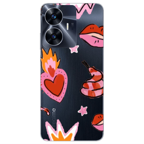 Realme Note 50 Snake heart Transparent Silicone TPU Θήκη