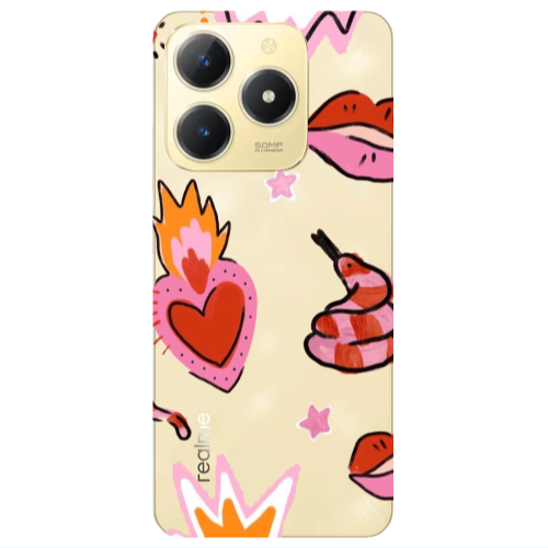 Realme C61 Snake heart Transparent Silicone TPU Θήκη