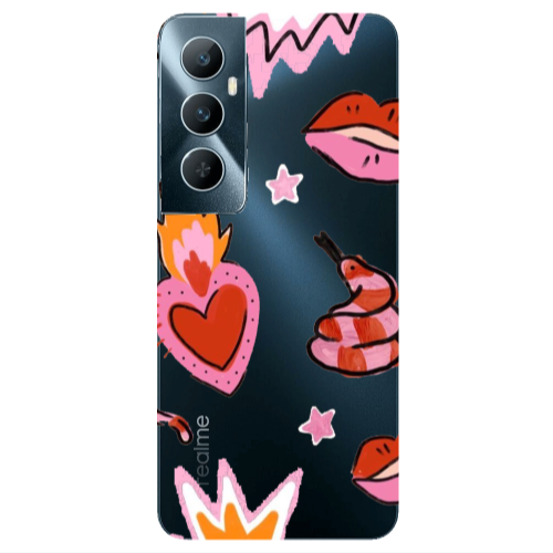 Realme C65 Snake heart Transparent Silicone TPU Θήκη