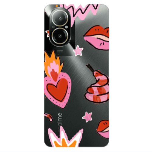 Realme C67 Snake heart Transparent Silicone TPU Θήκη