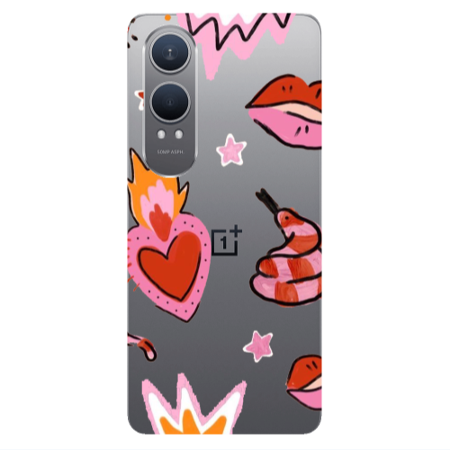 Oneplus Nord Ce 4 lite Snake heart Transparent Silicone TPU Θήκη