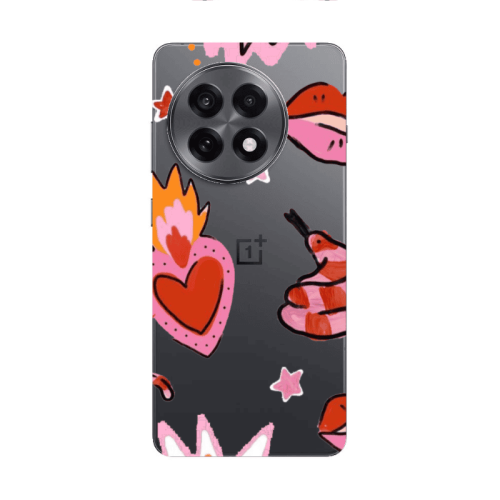 Oneplus 13 5G Snake heart Transparent Silicone TPU Θήκη