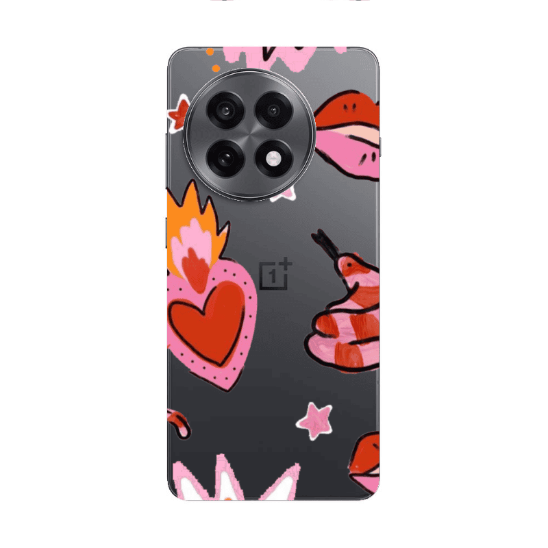 Oneplus 13 5G Snake heart Transparent Silicone TPU Θήκη