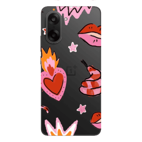 Oneplus Nord CE 5 Snake heart Transparent Silicone TPU Θήκη