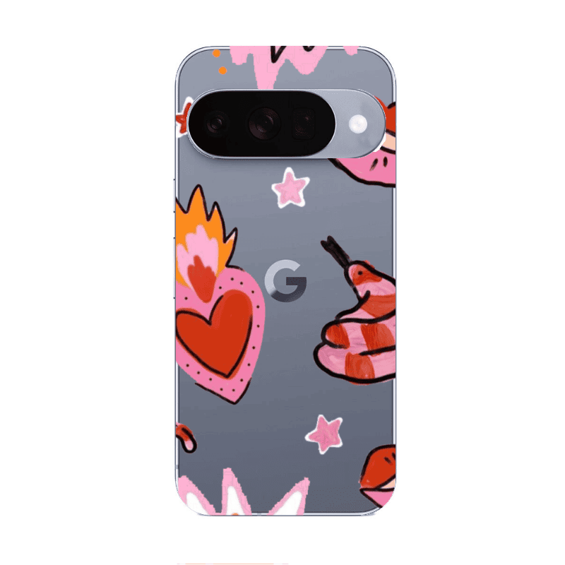Google Pixel 10 Snake heart Transparent Silicone TPU Θήκη