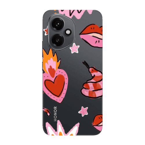 Honor Magic 400 Snake heart Transparent Silicone TPU Θήκη