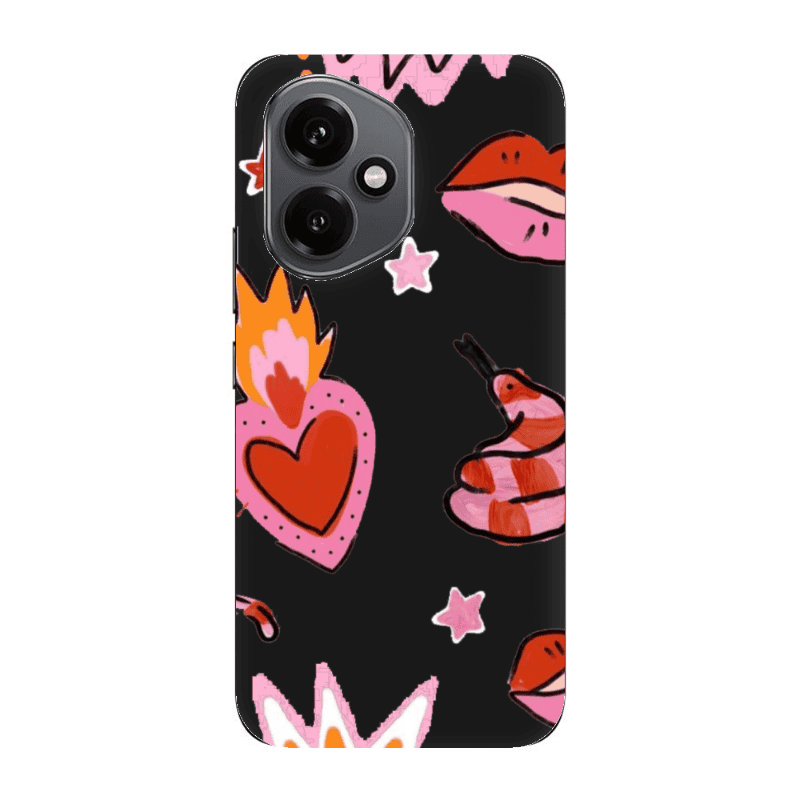 Honor Magic 400 Snake heart Black Colored Silicone TPU Θήκη