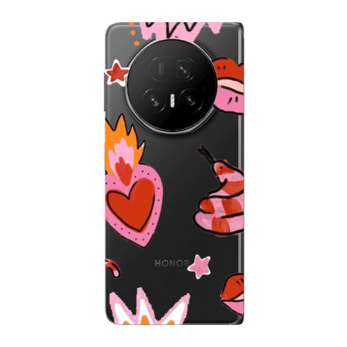 Honor Magic V5 Snake heart Transparent Silicone TPU Θήκη