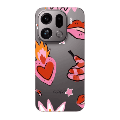 Oppo Find X9 Pro Snake heart Transparent Silicone TPU Θήκη