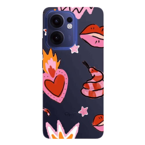 Oppo Reno13 FS Snake heart Transparent Silicone TPU Θήκη