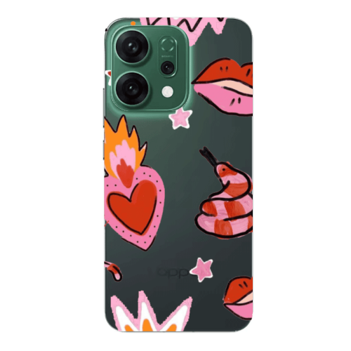 Oppo RENO 14 Snake heart Transparent Silicone TPU Θήκη