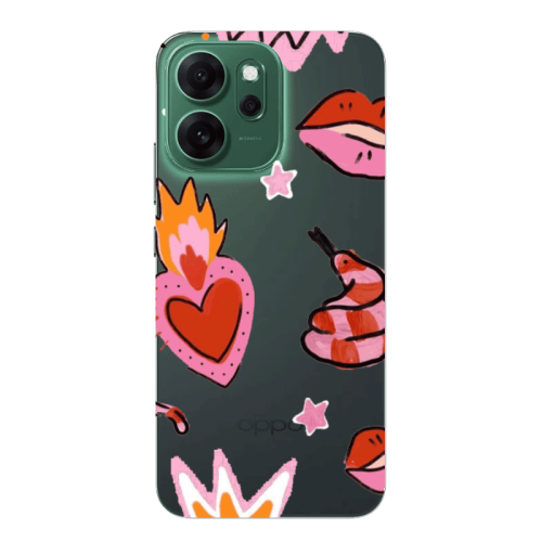 Oppo 14 F Snake heart Transparent Silicone TPU Θήκη
