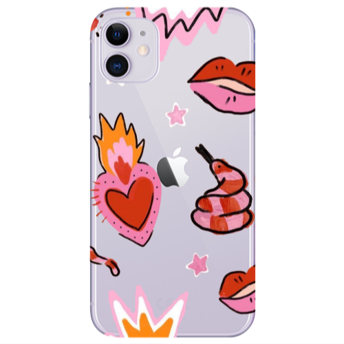 Apple iPhone 11  Snake heart Transparent Silicone TPU Θήκη
