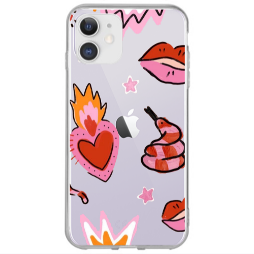 Apple iPhone 12 Snake heart Transparent Silicone TPU Θήκη