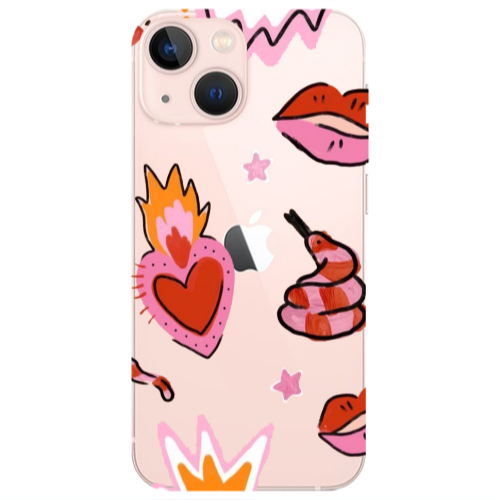 Apple iPhone 13 Snake heart Transparent Silicone TPU Θήκη