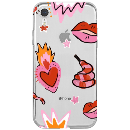 Apple iPhone Xr Snake heart Transparent Silicone TPU Θήκη