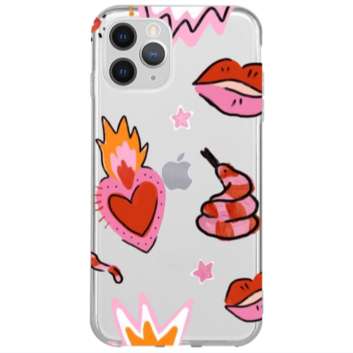 Apple iPhone 13 Pro Snake heart Transparent Silicone TPU Θήκη