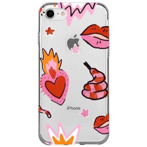 Apple iPhone 7 Snake heart Transparent Silicone TPU Θήκη