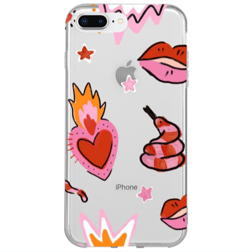 Apple iPhone 7 Plus Snake heart Transparent Silicone TPU Θήκη