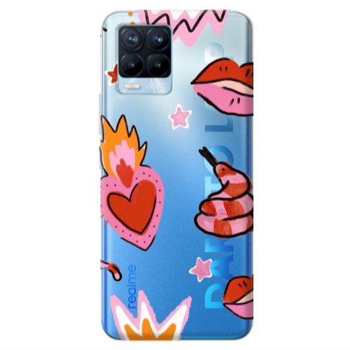 Realme 8 Pro Snake heart Transparent Silicone TPU Θήκη