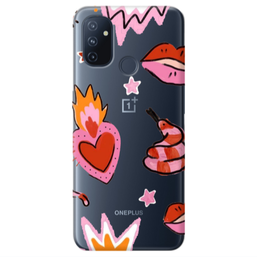 Oneplus Nord 100 Snake heart Transparent Silicone TPU Θήκη