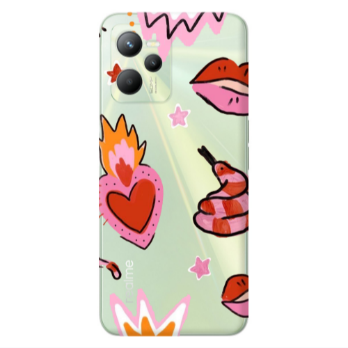 Realme C35 Snake heart Transparent Silicone TPU Θήκη