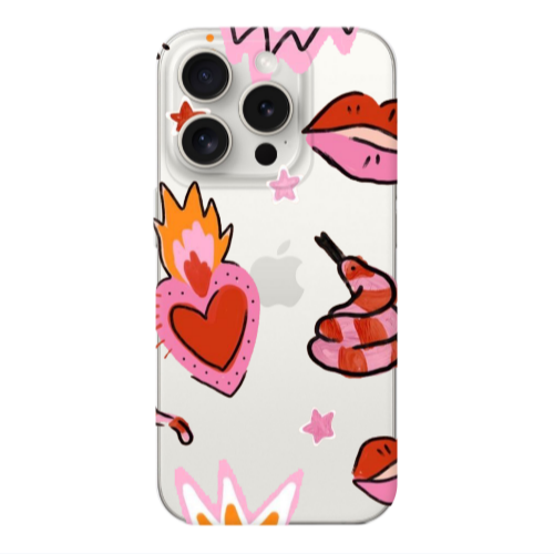 Apple iPhone 15 Pro Max Snake heart Transparent Silicone TPU Θήκη