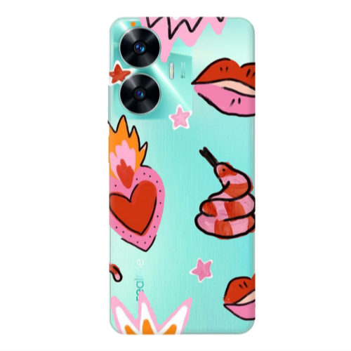 Realme C55 Snake heart Transparent Silicone TPU Θήκη