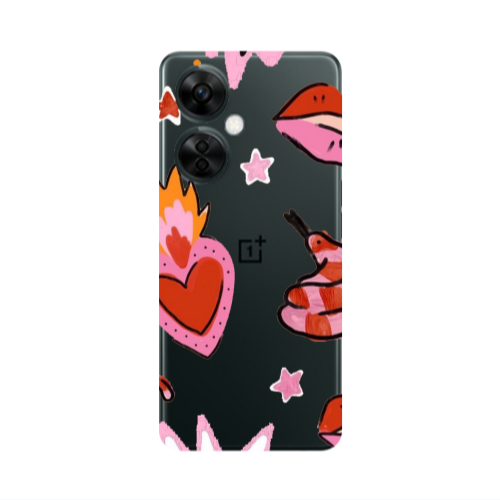 Oneplus Nord CE 3 Lite 5G Snake heart Transparent Silicone TPU Θήκη
