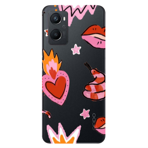 Oppo A 96 Snake heart Transparent Silicone TPU Θήκη