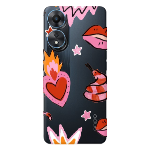 Oppo A 98 Snake heart Transparent Silicone TPU Θήκη