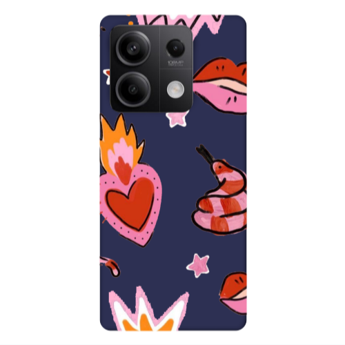 Xiaomi Redmi Note 13Pro 5G Snake heart Dark blue Colored Silicone TPU Θήκη