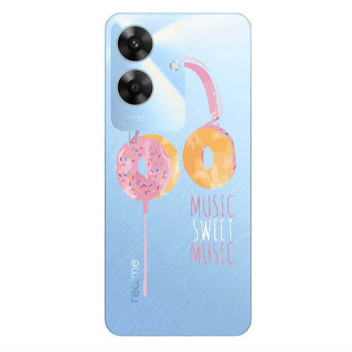 Realme Note 60 Donut earphone Transparent Silicone TPU Θήκη