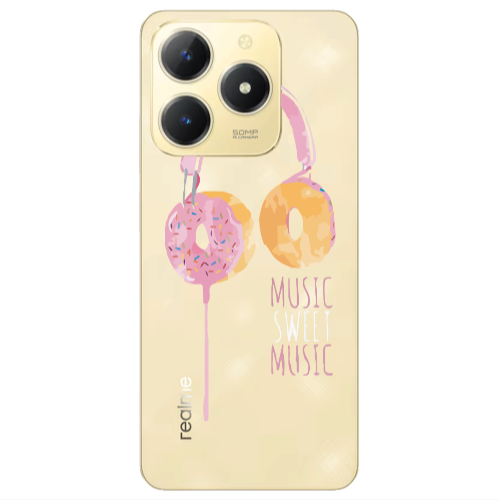 Realme C61 Donut earphone Transparent Silicone TPU Θήκη