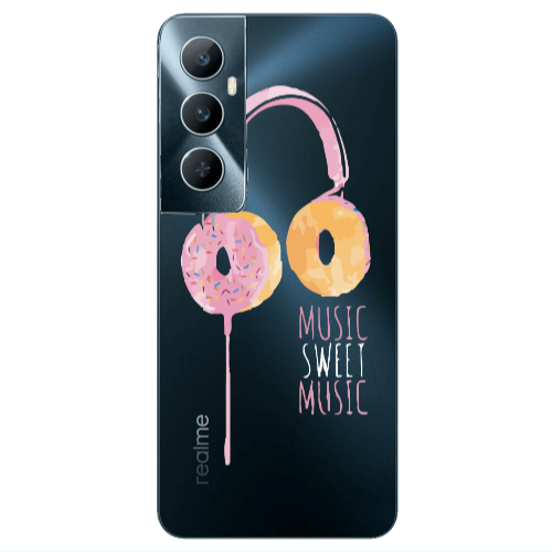 Realme C65 Donut earphone Transparent Silicone TPU Θήκη