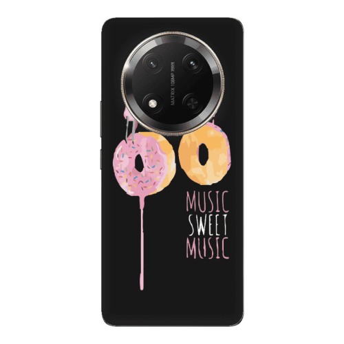 Honor Magic 7 Lite Donut earphone Black Colored Silicone TPU Θήκη