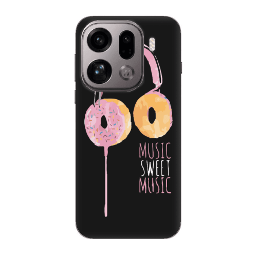Oppo Find X9 Pro Donut earphone Black Colored Silicone TPU Θήκη