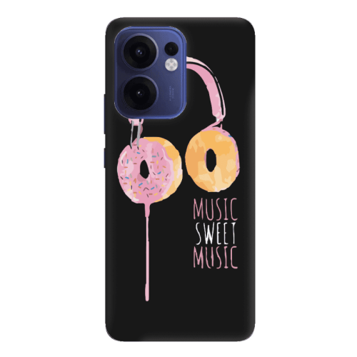 Oppo Reno13 FS Donut earphone Black Colored Silicone TPU Θήκη