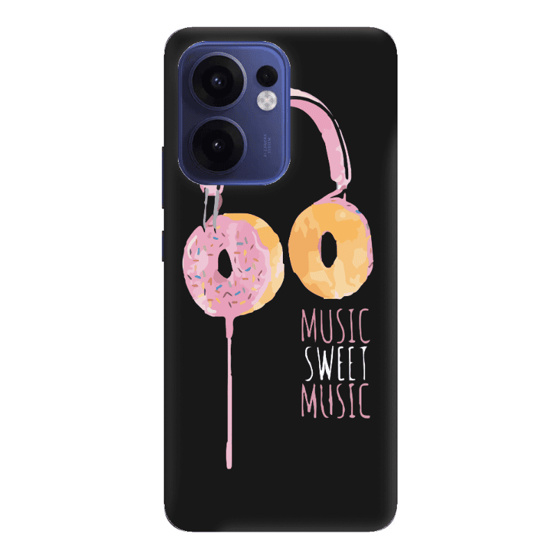 Oppo Reno13 FS Donut earphone Black Colored Silicone TPU Θήκη