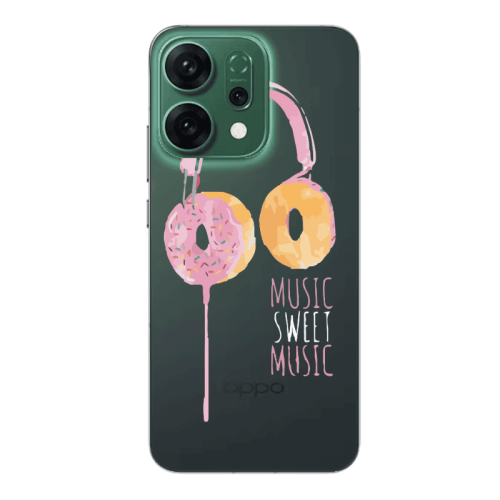 Oppo RENO 14 Donut earphone Transparent Silicone TPU Θήκη