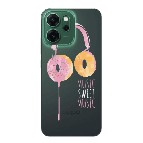 Oppo 14 F Donut earphone Transparent Silicone TPU Θήκη